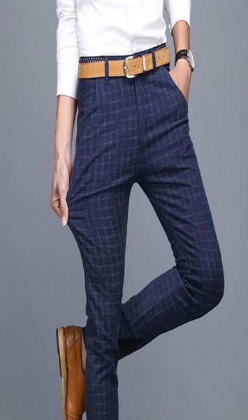 Zogaa 2020 Plaid Check Men Dress Pant Slim Fit Blu Pantalon Costume Homme Summer Dress Pants For Men Pantalon De Vestir Hombre X19302990