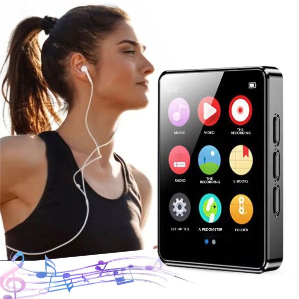 Alto-falantes 2 polegadas tela de toque portátil mini mp3 player bluetooth alto-falante esportes música walkman com rádio fm vídeo ebook gravador