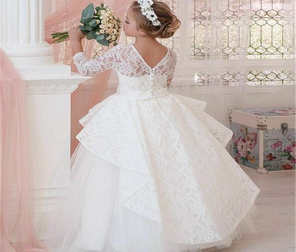 Vestidos de meninas de flores para casamento, joia, pescoço, curto, cetim, rendas, apliques, crianças, primeira comunhão, vestido3449487