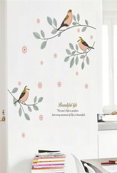 Cartoon-Vögel, Ast, Wandtattoos, Wohnzimmer, Schlafzimmer, Heimdekoration, PVC-Wandaufkleber, DIY-Wandkunst, dekorative Poster 1223465