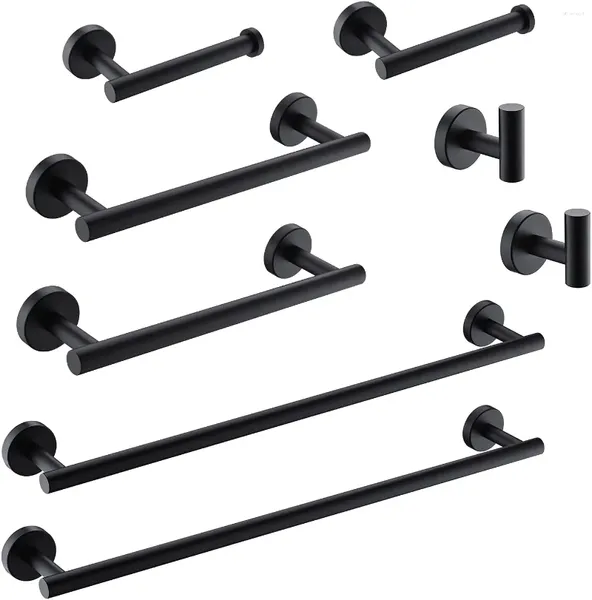 Set di accessori da bagno Accessori da bagno a parete Kit hardware Portasciugamani in acciaio inossidabile 304 nero opaco