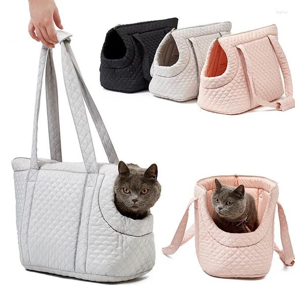 Portadores de gatos clássicos xadrez filhote de cachorro bolsa moda pelúcia pet transportadora sacos para cães pequenos gatos gatinho gatos suprimentos ao ar livre acessórios