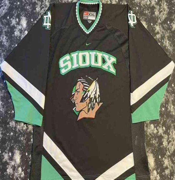 Maglia da hockey Sioux Fighting North Dakota vintage rara cucita a buon mercato Maglia da uomo per bambini di ritorno al passato3816853