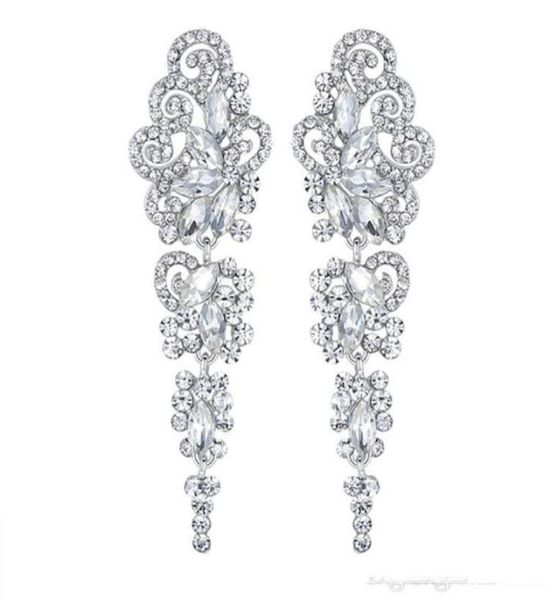 2020 Gioielli da sposa Stella Luna circolare nuovo trifoglio anti allergia stella luna Orecchini da sposa traforati con diamanti in argento economici 9627257