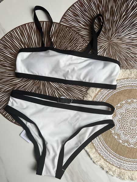 Paris maiô designer biquinis conjunto 2024 preto branco roupa de banho luxo beachwear marca moda push up fatos de banho feminino xl com tags feminino maillot de bain femme