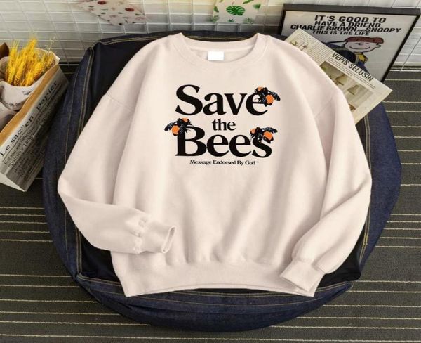 Men039s Hoodies Sweatshirts Save The Bees Message Endorsed Print Hoody Bequeme Casual Sportwear Fleece Marke Männer Hoodie O1174046