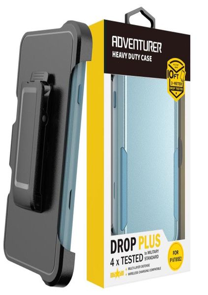 Custodia per avventuriero resistente 3 in 1 per pendolari Defender Robot rigida robusta con confezione al dettaglio con clip Blet per iPhone 14 13 12 11 Pro Ma2320894