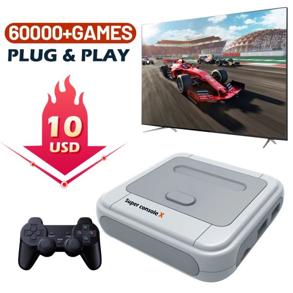 Consoles Super Console X Retro Game Console para DC/Naomi/MAME/Arcade com 60000 + Jogos Retro Clássicos HD Wifi TV Video Game Player