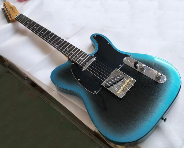 Chegada nova loja personalizada metálico azul/preto americano profissional dois tl guitarra elétrica, alta qualidade maple fretboard guitarra