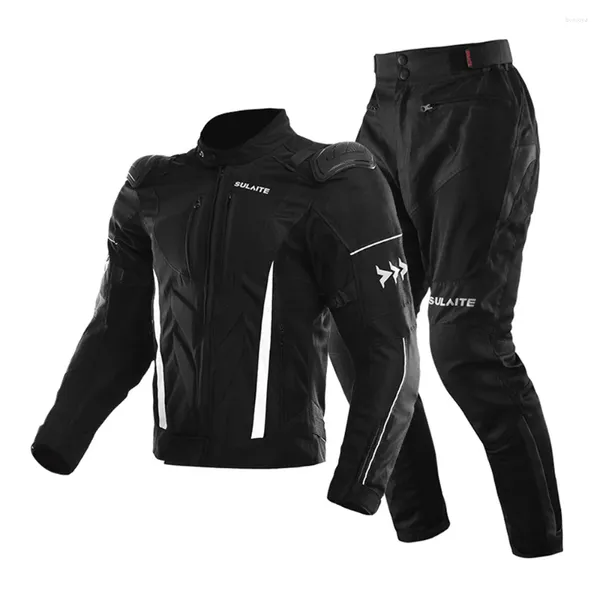 Giacca per abbigliamento da motociclista Set di protezioni CE integrato Motore traspirante per uomo Assorbimento di vestiti da motociclista resistente all'usura