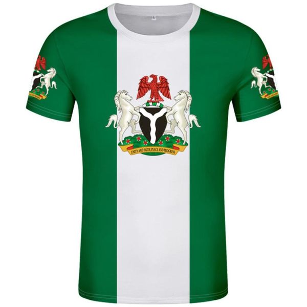 NIGERIA männliche Jugend T-Shirt DIY maßgeschneiderte Name Nummer T-Shirt Nation Flagge nigerianische College-Druck Text PO Kleidung4915531