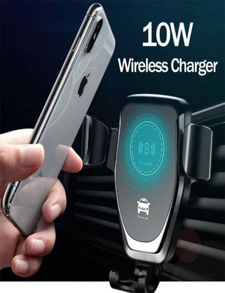 10 Вт беспроводное быстрое автомобильное зарядное устройство с креплением на вентиляционное отверстие, держатель для телефона для iPhone XS Max Samsung S9 Xiaomi MIX 2S Huawei Mate 20 Pro 20 RS3590329