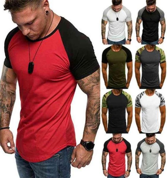 Magliette muscolari da uomo T-shirt manica corta estiva T-shirt atletica da palestra slim fit 2107065838455