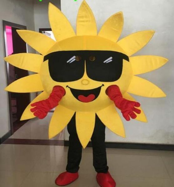 2018 brandneue Ankunft Mr Sun Sunflower Maskottchen Kostüm Anzug Kostüm 2292147