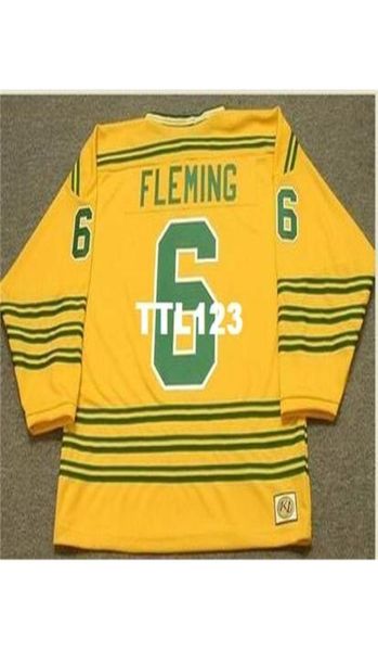 740s 6 REGGIE FLEMING Chicago Cougars 1973 WHA Maglia da hockey retrò o personalizzata con qualsiasi nome o numero Maglia retrò1966663