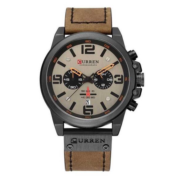 10% de desconto relógio masculino luxo curren pulseira de couro quartzo cronógrafo masculino casual data negócios relógio de pulso relojes hom