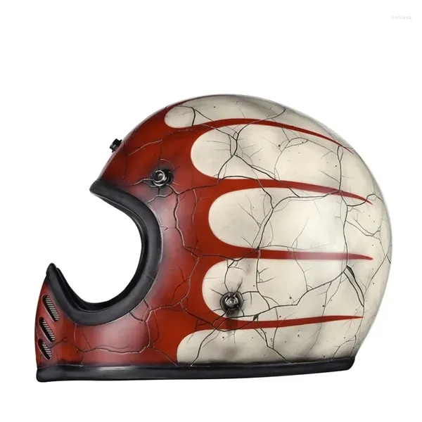 Caschi moto AMZ giapponese 3/4 vintage quattro stagioni classico mezzo casco piccolo corpo in fibra di vetro pieno