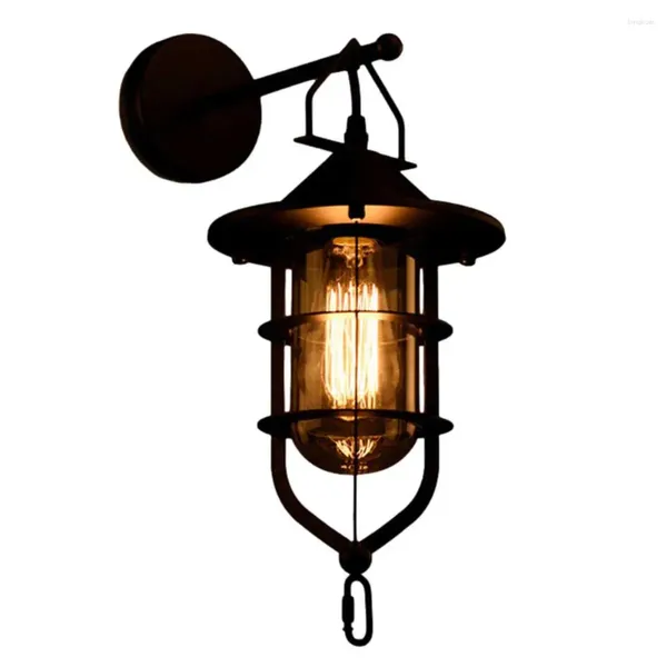 Wandleuchte, Vintage-Retro-Lampen, Eisen, Schwarz, Wandlampen, Innen- und Außenleuchten, Veranda, Bar, Garten, Wohnzimmer, Gang