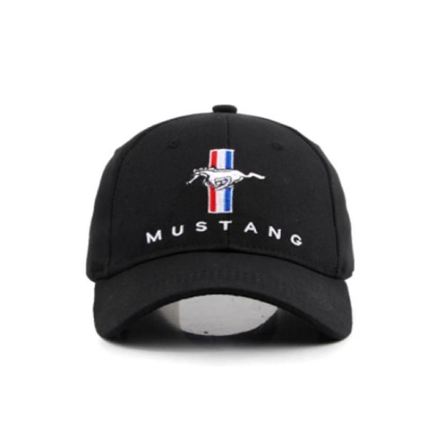 Ampla borda chapéus 2021 preto boné de beisebol esportes carro de corrida óculos de sol moto mustang motocross motocicleta 3d bordado271s