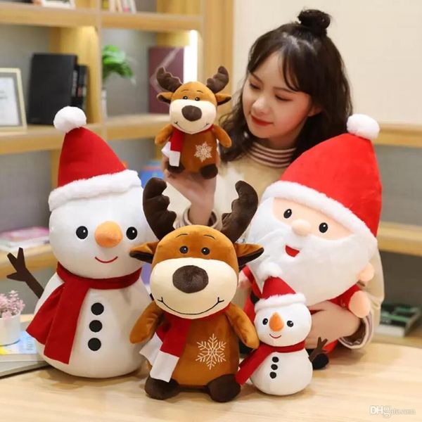Festa de natal brinquedo de pelúcia bonito pequeno cervo boneca dia dos namorados anjo bonecas dormir travesseiro macio animais de pelúcia calmante gif312n