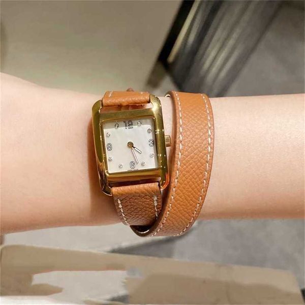 12% di sconto su guardia orologio femminile di lusso 23mm Donne Madre di Pearl Shell Dialtura Swiss Quartz Movement a doppia cintura a cinghia quadrata Nantucket Series Ladies Elegant Gift per Lady