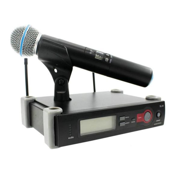 Qualidade superior uhf profissional slx24 beta58 microfone sem fio sistema de karaokê com transmissor portátil 9196944