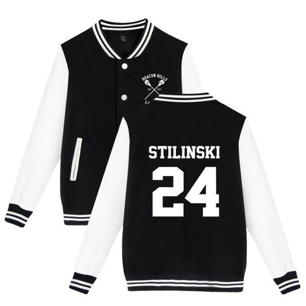 Giacche Teen Wolf Beacon Hills Lacrosse Stilinski 24 Giacche uniformi Giacche autunno inverno una felpa unisex vestiti da baseball cappotti da baseball