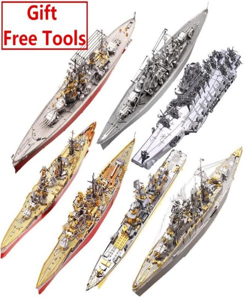 MODELLO MMZ Piececool Puzzle 3D in metallo Russo Giappone Kongou Nagato Corazzata Fai da te Assemblare Modello Kit Taglio laser Puzzle giocattolo regalo Y20039572931