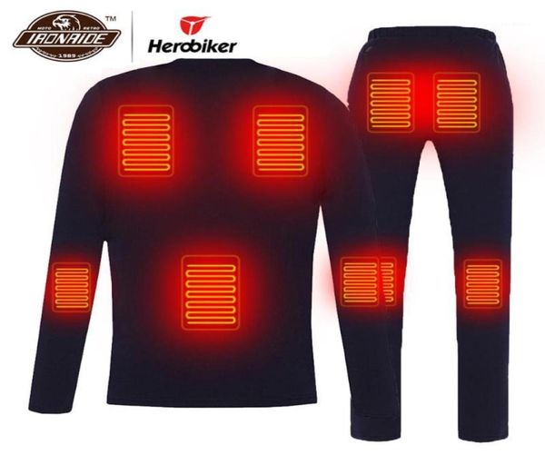 Camicia da moto riscaldata Maglietta riscaldante da uomo Moto Set di biancheria intima termica riscaldata USB elettrica Mantieni caldo per l'autunno inverno 2 colori13343055