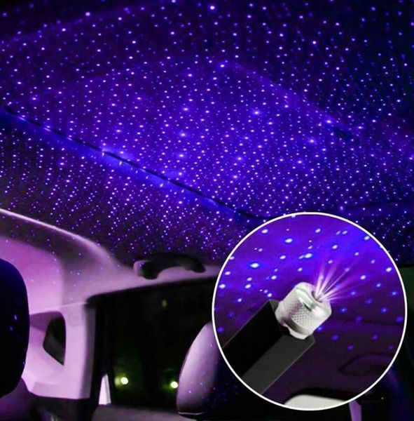 Luzes de efeito de projeção de teto de carro USB portátil interior estrela noite lâmpada ajustável LED atmosfera luz interior teto projetor1682373