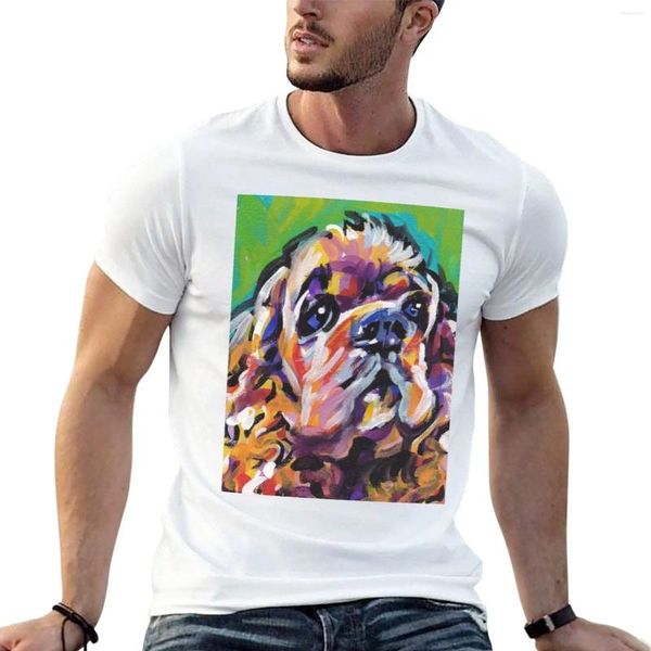 Regatas masculinas American Cocker Spaniel Cão Brilhante Colorido Pop Art T-Shirt Camisetas Camisetas T-shirt Bonitos Roupas Mens T