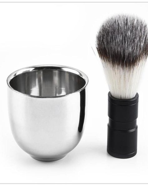 2022 men039s copo de sabão de barbear de aço inoxidável durável salão de barbeiro profissional para escova brilhante caneca de barbear tigela cuidados faciais gif2538070
