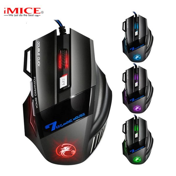 Ratos profissionais duplo clique 7 botões 3200dpi mouse para jogos usb com fio óptico mouse para jogos de computador para pc laptop para csgo lol