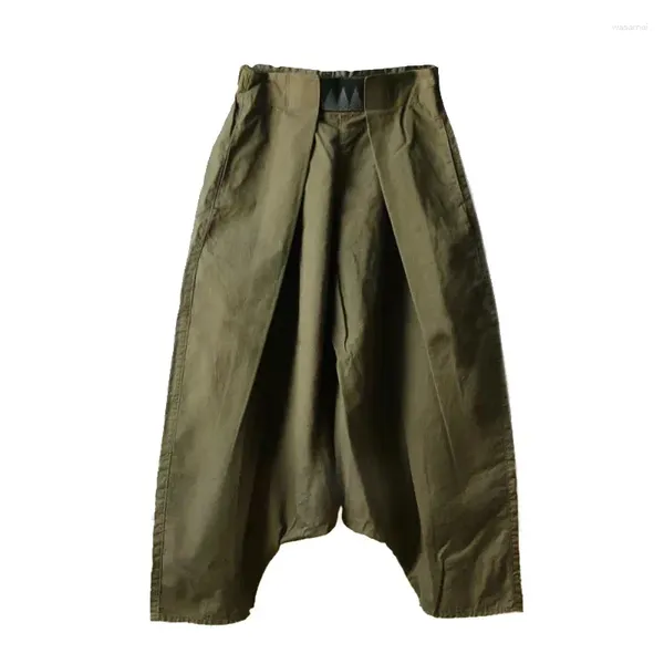 Мужские брюки 19SS Kapital, плиссированные, эластичные на талии, хлопковые, недорогие и женские свободные повседневные широкие брюки