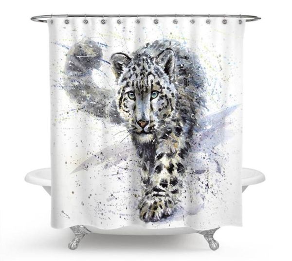 Tende da doccia Ghepardo Leopardo Leone Tenda Stampa in poliestere Impermeabile Bagno Animali della giungla Leoni Stampato Porta del bagno Decor3655017