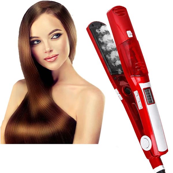 2-in-1-Haarglätter, Glätteisen, Dampf-Haarglätter, Salon-Styler, Turmalin-Glätteisen, Lockenstäbe 240219