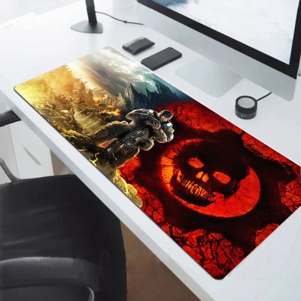 Pads, Mauspad, Gears of War, PC-Gamer-Schränke, Gaming-Schreibtischunterlage, 900 x 400 cm, Büroteppich, Laptop-Zubehör, Mousepad, Schreibtischunterlage, Schrankmatten