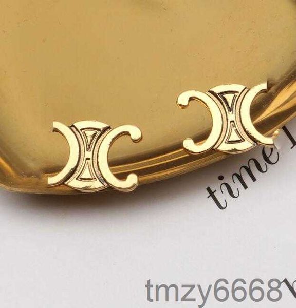 Gold Silber 2color Einfache 18k vergoldete Luxusmarke Designer Buchstaben Ohrstecker 925 Geometrische Frauen Kreis Kristall Strass Perlenohrring Schmuck N6XV