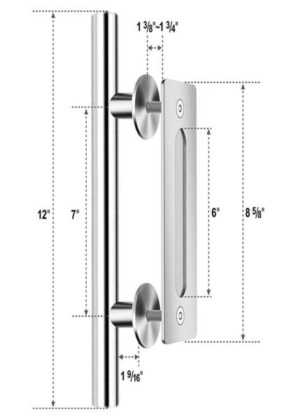 Freeshipping Porte scorrevoli Capannoni Maniglia per porta scorrevole in acciaio inox 304 Maniglia per porta in legno Maniglia per porta Maniglie per porte interne Maniglia2354485