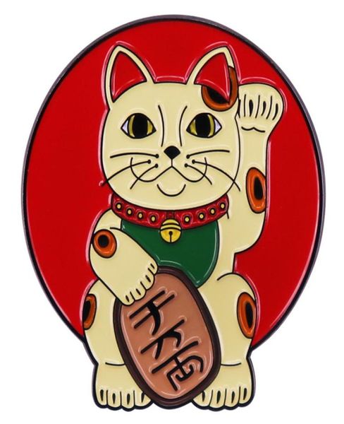 Gatto carino cartone animato giapponese retrò gatto fortunato spilla distintivo in metallo bottone a spillo vestiti zaino gioielli intero2273889
