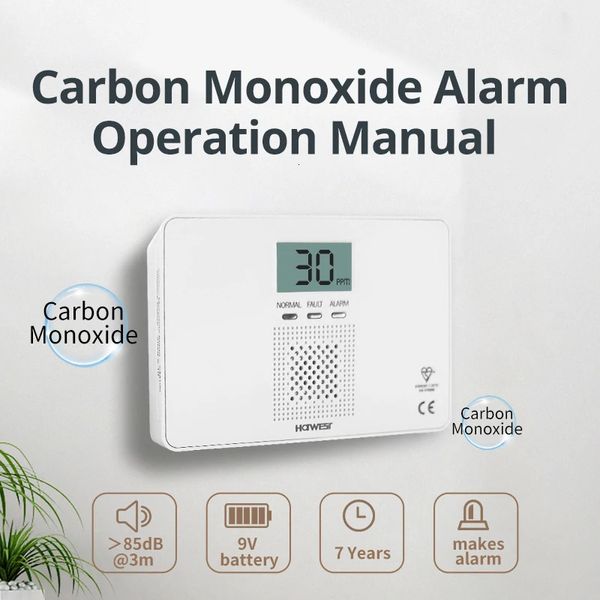 Sistema de segurança inteligente CM100 Detector de fumaça e monóxido de carbono Househould CO Alarm 240219