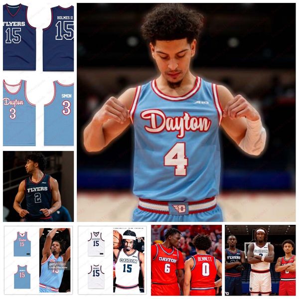 Custom Dayton Flyers Баскетбольная майка CJ Napier Кобе Элвис Уилл Максвелл Макай Грант Зими Нвокеджи Аттикус Шулер Мужские молодежные сшитые трикотажные изделия Dayton