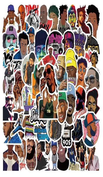 64 pezzi adesivo rapper leggendario East West Coast Hip hop Graffiti adesivi pacchetto per moto auto valigia adesivo portatile skateboard4845197