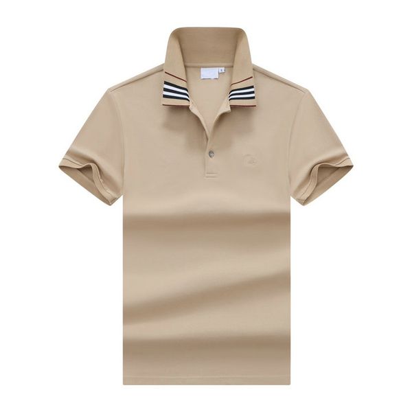 Klassisches T-Shirt für Herren, Poloshirt, Designer-Sommer-Herrenhemden, Luxusmarke, beige, Business-Casual-T-Shirt, Hemden im England-Stil, Herrenoberteile, Kleidung, asiatische Größe M–XXXL