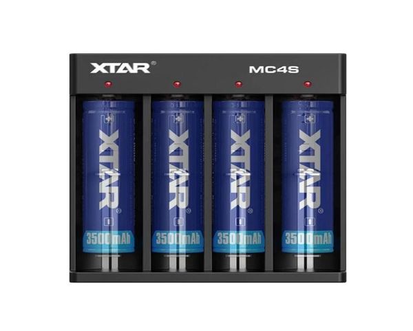 XTAR MC4S 37V Carregador de bateria Type C Carregadores USB de entrada para baterias 18650 AAA AA 1040026650 12V NIMHCD8239646