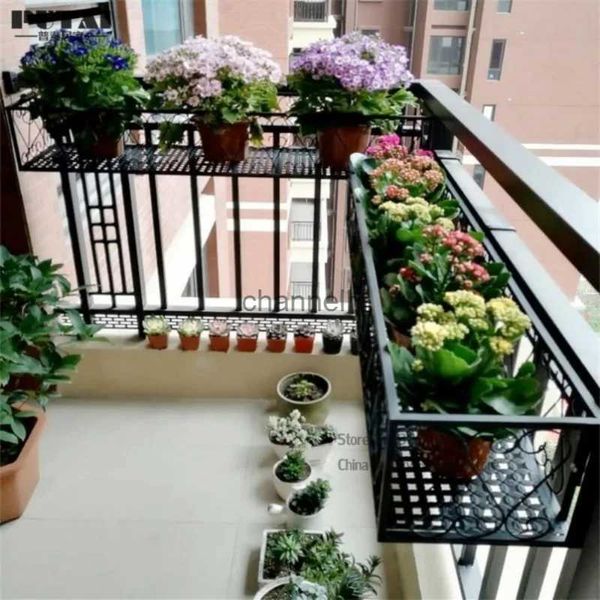 Altri edifici da giardino Appeso portafiori in ferro Rettangolo Mensola per finestra Balcone Vasi per piante Vaso da fiori Appeso a parete Ringhiera carnosa Portafiori con gancio YQ240304