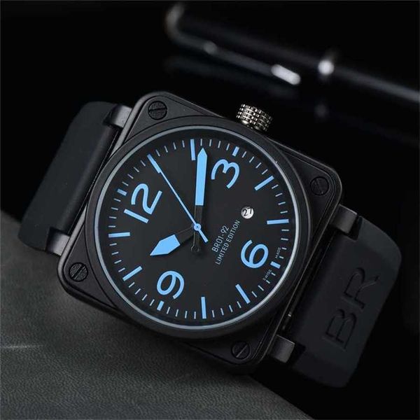 10% de desconto em relógio de relógio MOM MODELO MODELO SPORTE RUBER Strap Automático Bell Mechanical Luxuja Multifuncional Business Aço inoxidável Ross Ross Square Men