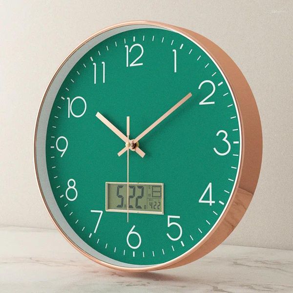 Orologi da parete Orologio da soggiorno luminoso Semplice e moderno Esterno Interno Quarzo Calendario Stile Simpatico Reloj De Pared Home Decor