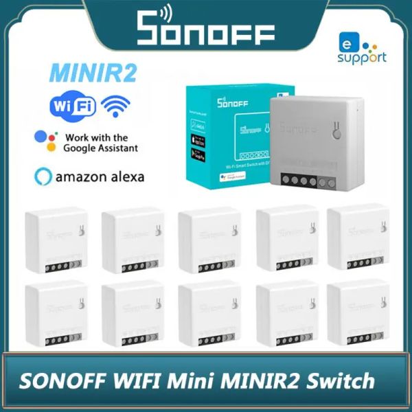 Steuerung SONOFF MINIR2 Wifi Mini Smart DIY Schalter MINI R2 Schalter Unterstützung 2-Wege-Steuerung EweLink APP-Steuerung funktioniert mit Alexa Google Home