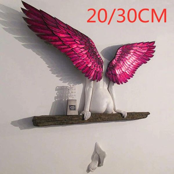 Duvar çıkartmaları 30cm Angel Art Heykel Dekorasyonu 3D Heykel Oturma Odası Yatak Odası Ev Dekoru Bahçe Sanat Kanatları